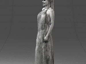 girl with braid long dress 0456 3d print ready 3D Print Model