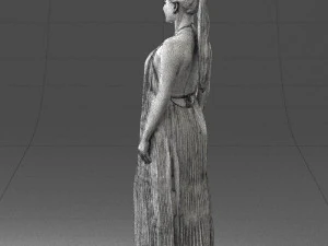 girl with braid long dress 0456 3d print ready 3D Print Model