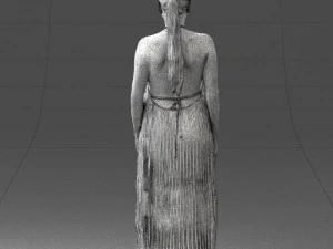 girl with braid long dress 0456 3d print ready 3D Print Model
