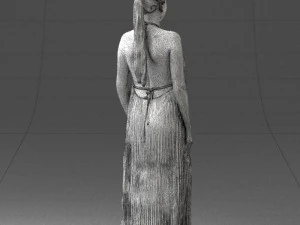 girl with braid long dress 0456 3d print ready 3D Print Model