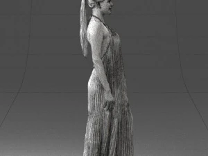 girl with braid long dress 0456 3d print ready 3D Print Model