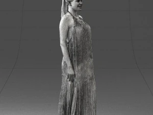 girl with braid long dress 0456 3d print ready 3D Print Model