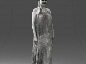 girl with braid long dress 0456 3d print ready 3D Print Model