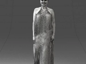 girl with braid long dress 0456 3d print ready 3D Print Model