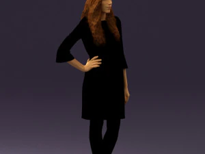 woman in black brown hair 0453 3D Model