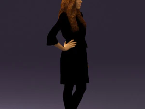 woman in black brown hair 0453 3D Model