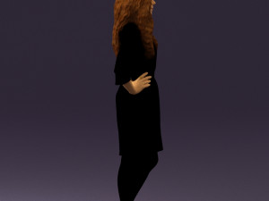 woman in black brown hair 0453 Model 3D