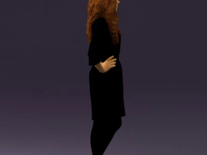 woman in black brown hair 0453 3D Model