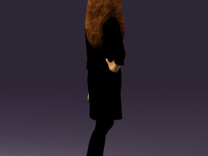 woman in black brown hair 0453 Model 3D