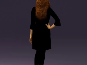 woman in black brown hair 0453 3D Model