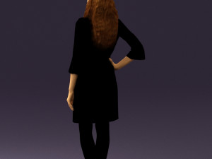 woman in black brown hair 0453 Model 3D