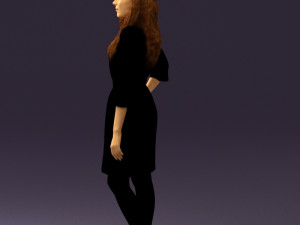 woman in black brown hair 0453 Model 3D