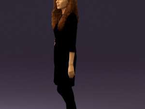 woman in black brown hair 0453 Model 3D