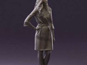 woman in black brown hair 0453 Model 3D