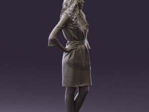 woman in black brown hair 0453 Model 3D