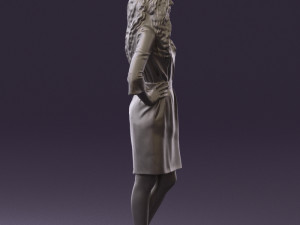 woman in black brown hair 0453 Model 3D