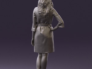 woman in black brown hair 0453 Model 3D