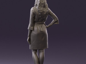 woman in black brown hair 0453 Model 3D