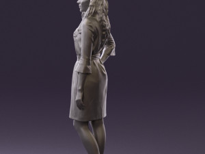 woman in black brown hair 0453 Model 3D
