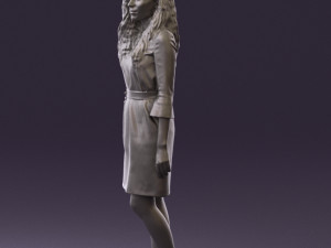 woman in black brown hair 0453 Model 3D