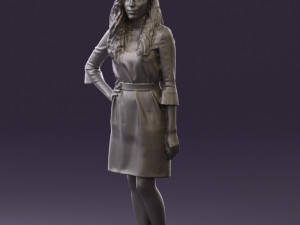woman in black brown hair 0453 Model 3D
