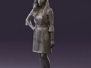 woman in black brown hair 0453 3D Model