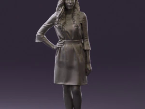 woman in black brown hair 0453 3D Model