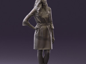 woman in black brown hair 0453 Model 3D
