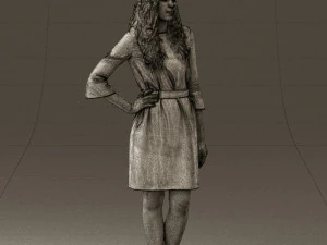 woman in black brown hair 0453 3D Model