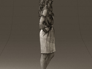 woman in black brown hair 0453 Model 3D