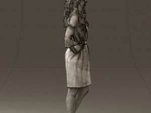 woman in black brown hair 0453 3D Model