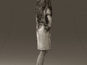 woman in black brown hair 0453 Model 3D