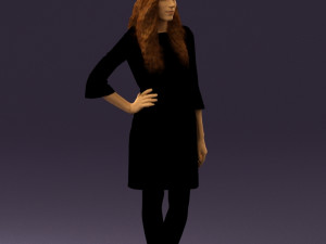 woman in black brown hair 0453 3d print ready 3Dプリントモデル