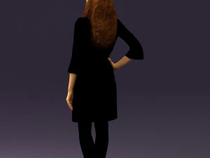 woman in black brown hair 0453 3d print ready 3D Print Model