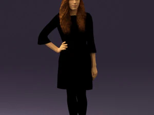 woman in black brown hair 0453 3d print ready 3D Print Model