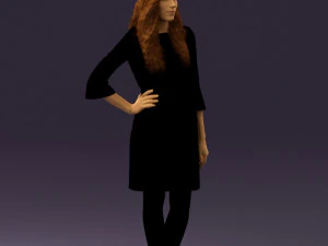 woman in black brown hair 0453 3d print ready 3D Print Model