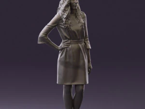 woman in black brown hair 0453 3d print ready 3D Print Model