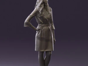 woman in black brown hair 0453 3d print ready 3D Print Model