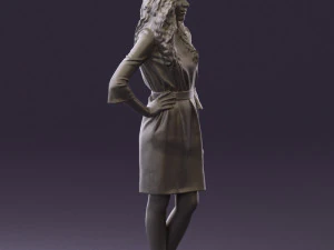 woman in black brown hair 0453 3d print ready 3D Print Model