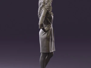 woman in black brown hair 0453 3d print ready 3D Print Model