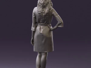 woman in black brown hair 0453 3d print ready 3D Print Model
