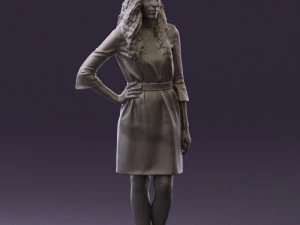 woman in black brown hair 0453 3d print ready 3D Print Model