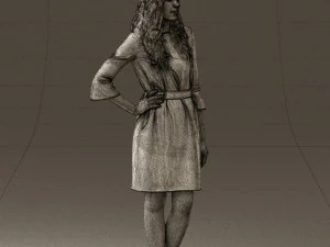 woman in black brown hair 0453 3d print ready 3D Print Model