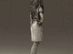 woman in black brown hair 0453 3d print ready 3D Print Model
