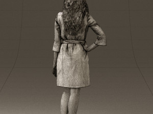 woman in black brown hair 0453 3d print ready Modelo de Impressão 3D