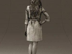woman in black brown hair 0453 3d print ready 3D Print Model