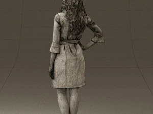 woman in black brown hair 0453 3d print ready 3D Print Model