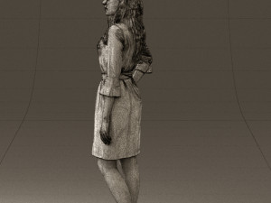 woman in black brown hair 0453 3d print ready Modelo de Impressão 3D