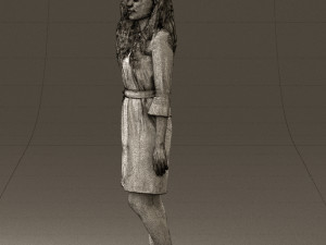 woman in black brown hair 0453 3d print ready Modelo de Impressão 3D