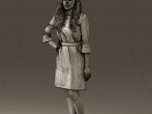 woman in black brown hair 0453 3d print ready Modelo de Impressão 3D